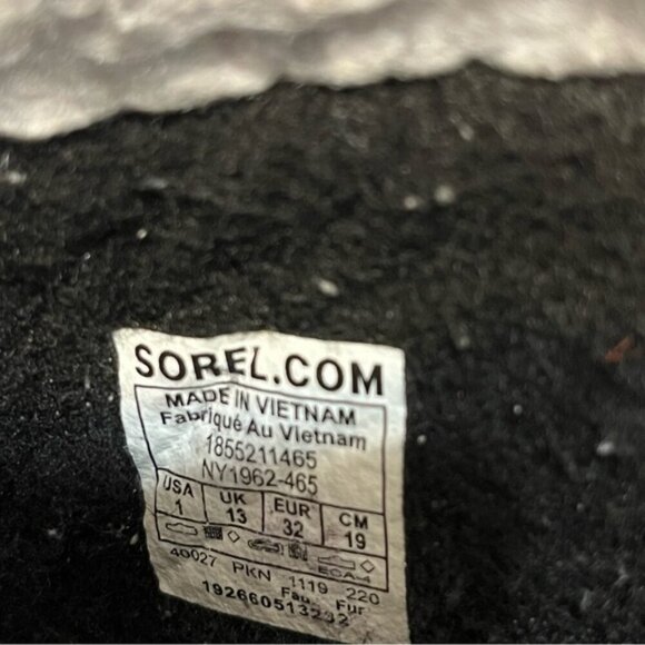 SOREL Yoot Pac Nylon Mid-High Teddy Fleece Snow Winter Boots Little Boy's Size 1 - Picture 8 of 8